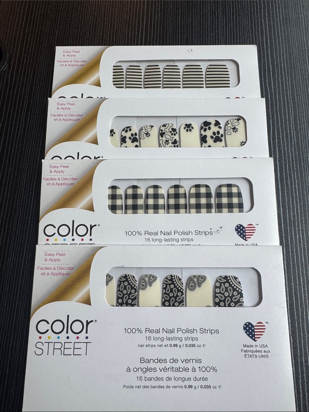 ColorStreet Nails Strips.Overlays use over solid colours. Safe for shellac/gel